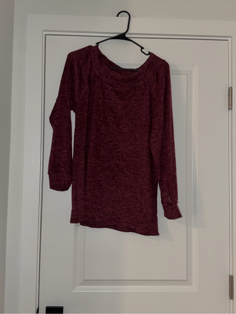 Cozy Long Sleeve Knit Top in Burgundy
